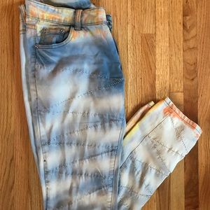 LAST CHANCE! Funky Jeans Brand rhinestone, cream